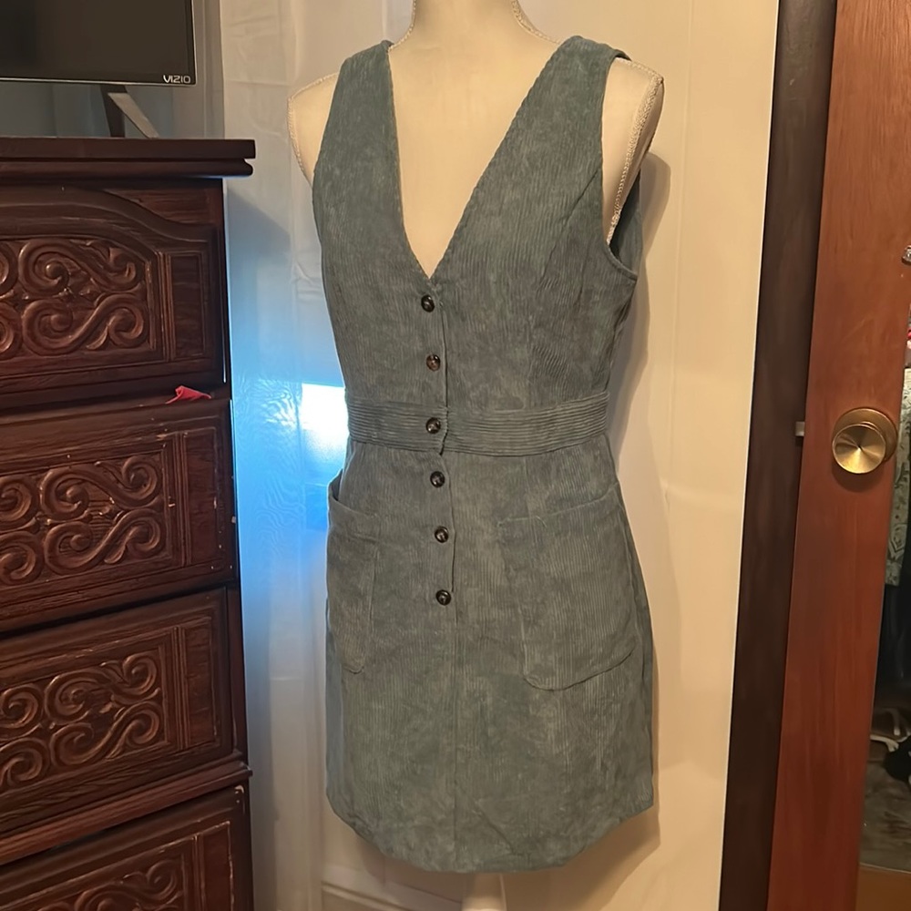 Shein Light Blue Corduroy vest dress. Size Medium.